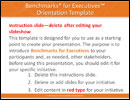 Benchmarks for Executives Overview & Orientation Presentation Template