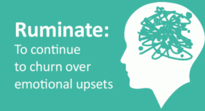 Definition of Rumination: To continue to churn over emotional upsets - CCL
