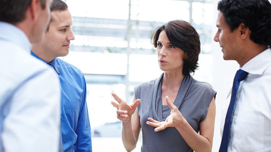Woman discussing the best ways to communicate vision to employees