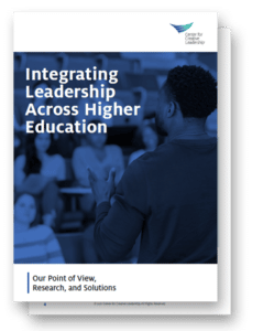 Integrating leadership across higher education report cover