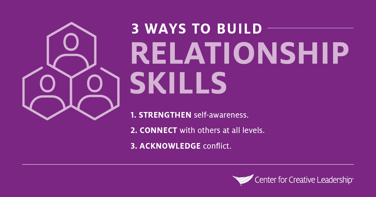 infographic on building relationship skills at work