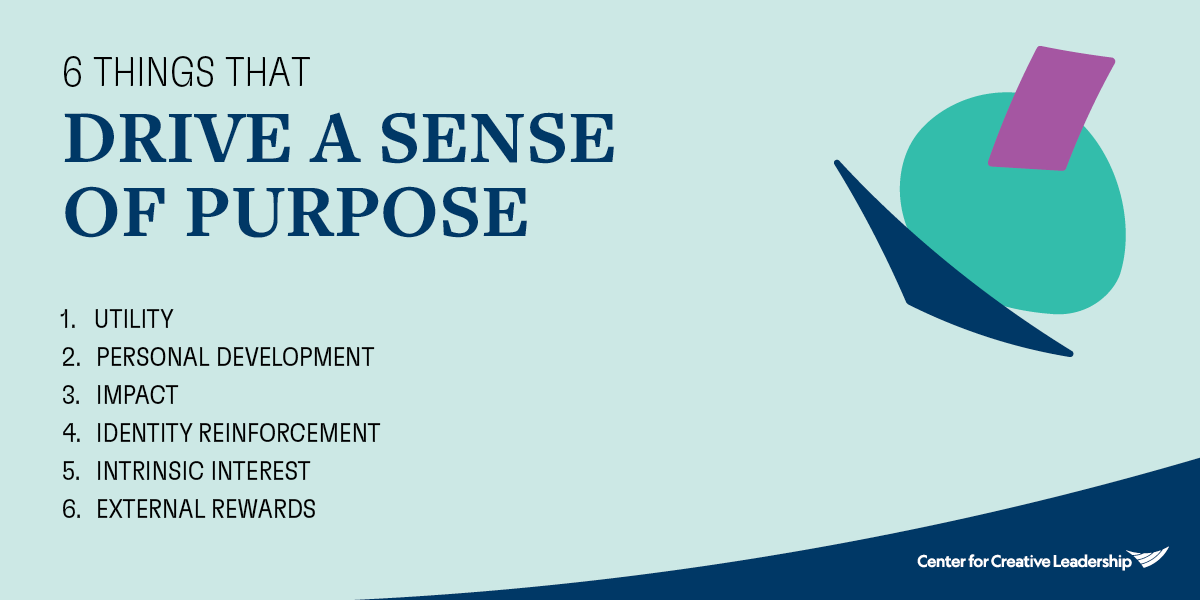 6 Things That Drive a Sense of Purpose Infographic