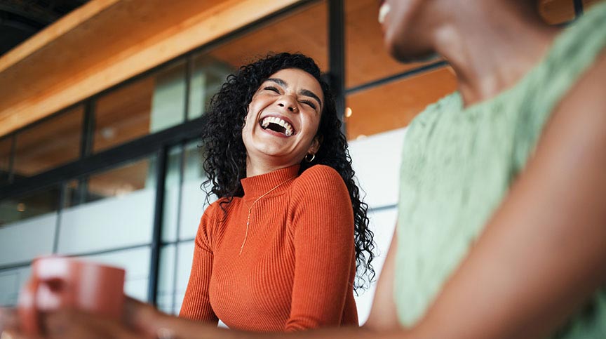 women making connections at work