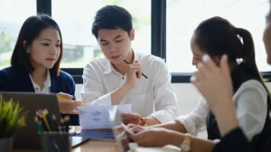 young Asian leaders working together on a project