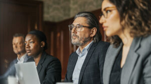 A group of leaders considering the burnout in leadership they're facing and whether they need solutions for burnout in leadership