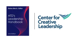 ATD's Leadership Handbook cover image and the Center for Creative Leadership logo