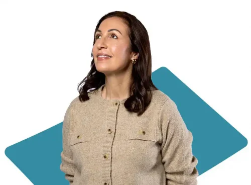 Woman considering CCL's leadership development solutions and leadership services